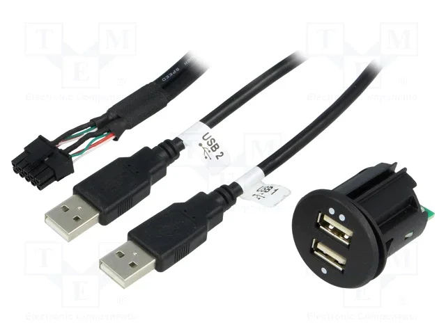 Alimentador de autom&oacute;vel, USB A tomada x2, Tens.a.