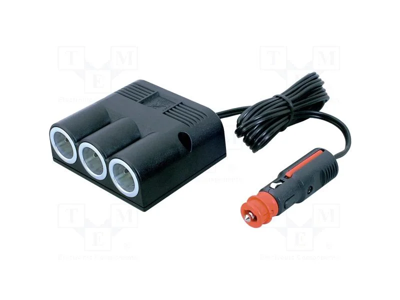 Cabo de Distribui&ccedil;&atilde;o de Isqueiro de Autom&oacute;vel, 16a, Preta, 2m