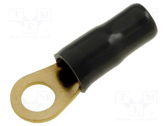 Conetor: de Olhal, M6, 10mm2, Dourado, Isolada, Preta