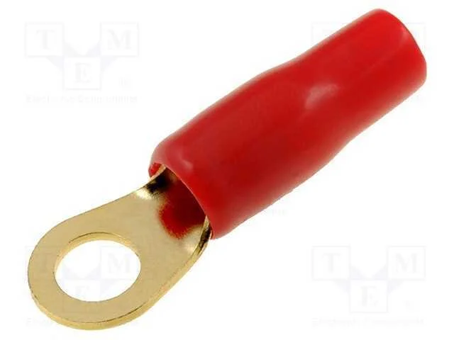 Conetor: de Olhal, M6, 10mm2, Dourado, Isolada, Vermelho