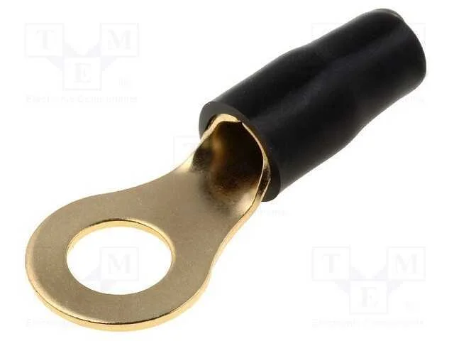 Conetor: de Olhal, M8, 10mm2, Dourado, Isolada, Preta