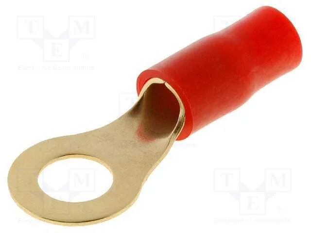 Conetor: de Olhal, M8, 10mm2, Dourado, Isolada, Vermelho
