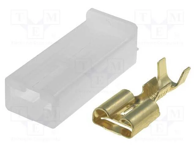 Terminal: Flat, 6,3mm Terminal,Female, With a Housing, 10pcs.