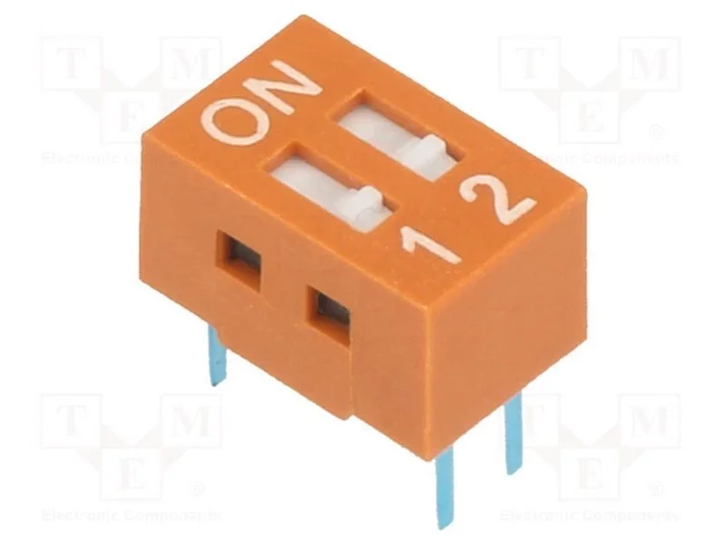 Interruptor: DIP-SWITCH; Quantidade de sec&ccedil;&otilde;es: 2.