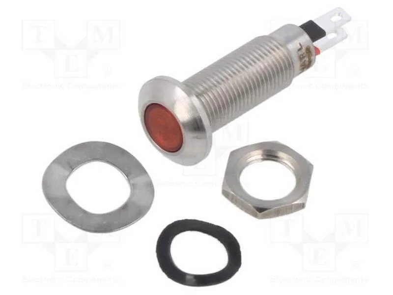 Luz indicadora: LED; plana; vermelho; 2,1VDC; &Oslash;8,.