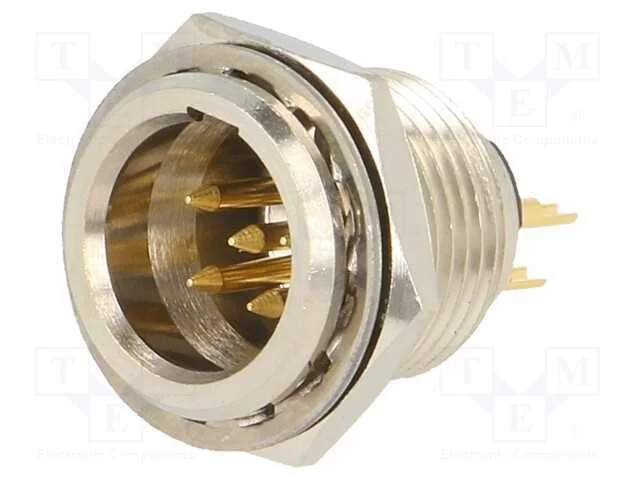 Tomada; Xlr Mini; Macho; Pin: 5; Solda; 4a; 0,5mm2