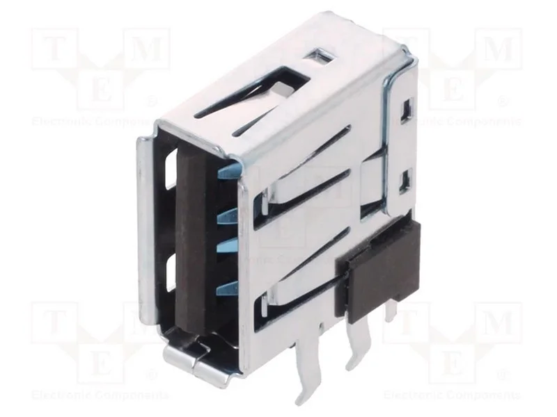 Conector: Usb A; Pin: 4; Tht; Laterais,Angulares 90&deg;; Tomada