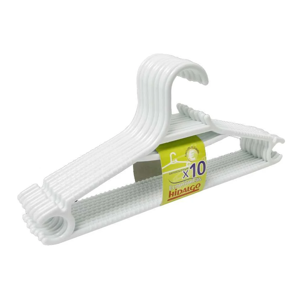 Conjunto de 10 Cabides Econ&oacute;micos Brancos Hidalgo