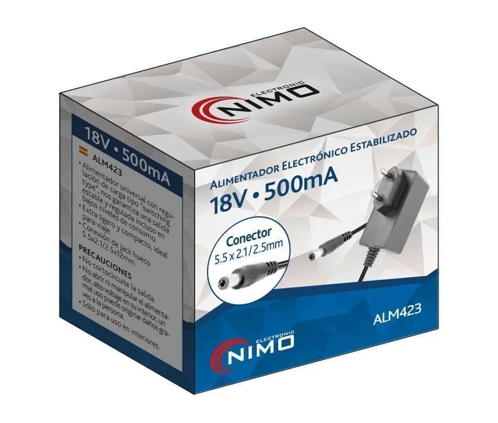 Alimentador Electr&oacute;nico Universal 18vcc/500ma