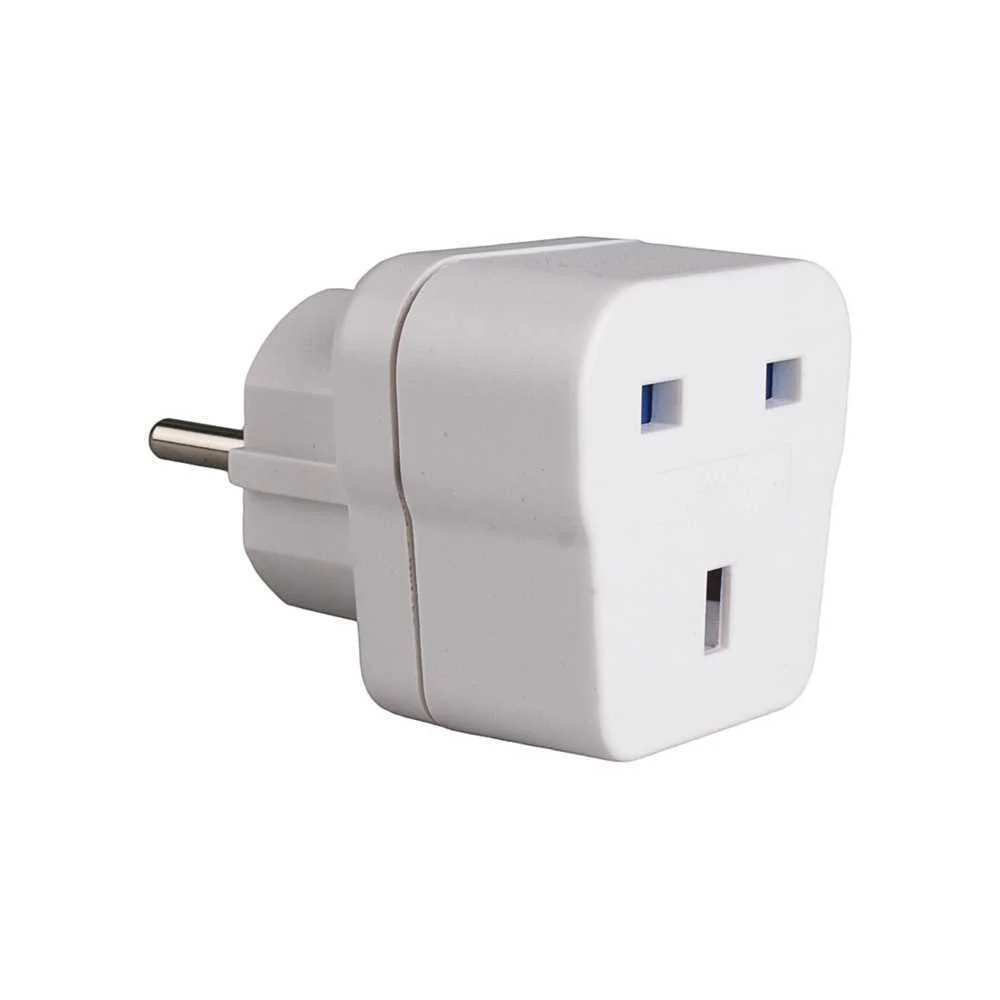 Adaptador Ingl&ecirc;s com T/Tl (Para Viajar para Espanha) 13a 4,8mm Branco Av1 Solera