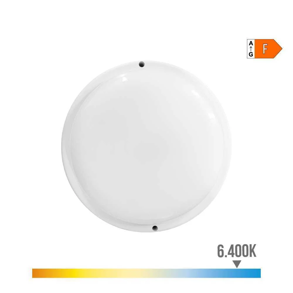Aplique Redondo LED 18w 1820lm 6400k &Oslash;20,8x4,8cm Edm