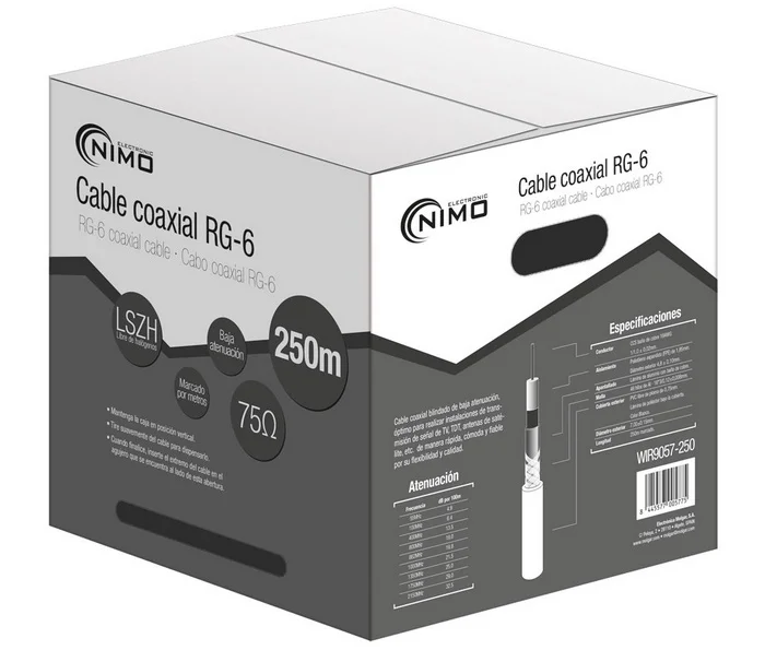 Cabo Coaxial de Antena Blanco, 250m