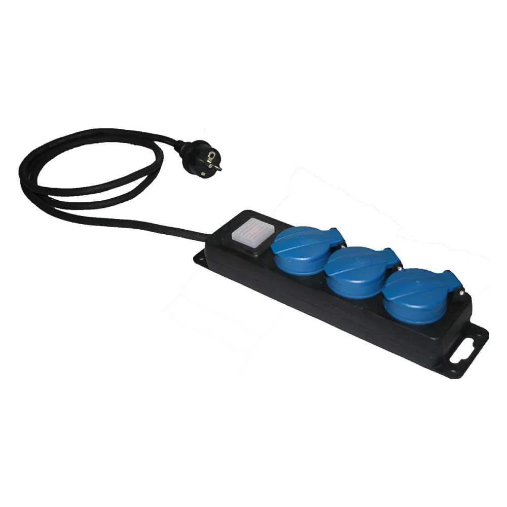 Extens&atilde;o de 3 Tomadas 2p+T, 16a 250v, Cabo de 1,5m V1049 Solera