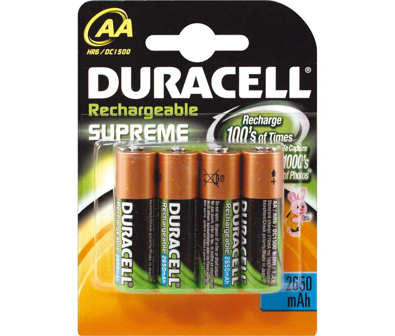 Bater&iacute;a Recargable AA 1,2v/2500mah Ni-Mh Duracell