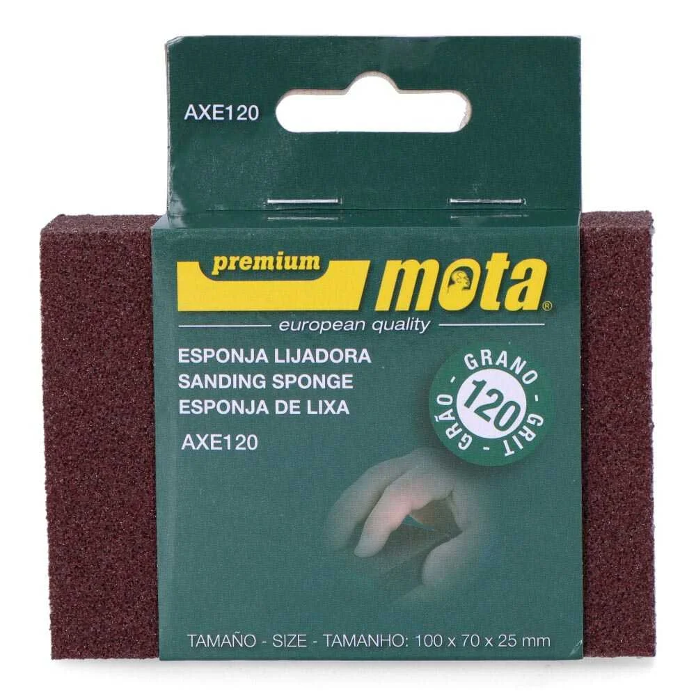 Lixa Esponja Oxido de Alum&iacute;nio Gr&atilde;o 120 Axe120 Mota