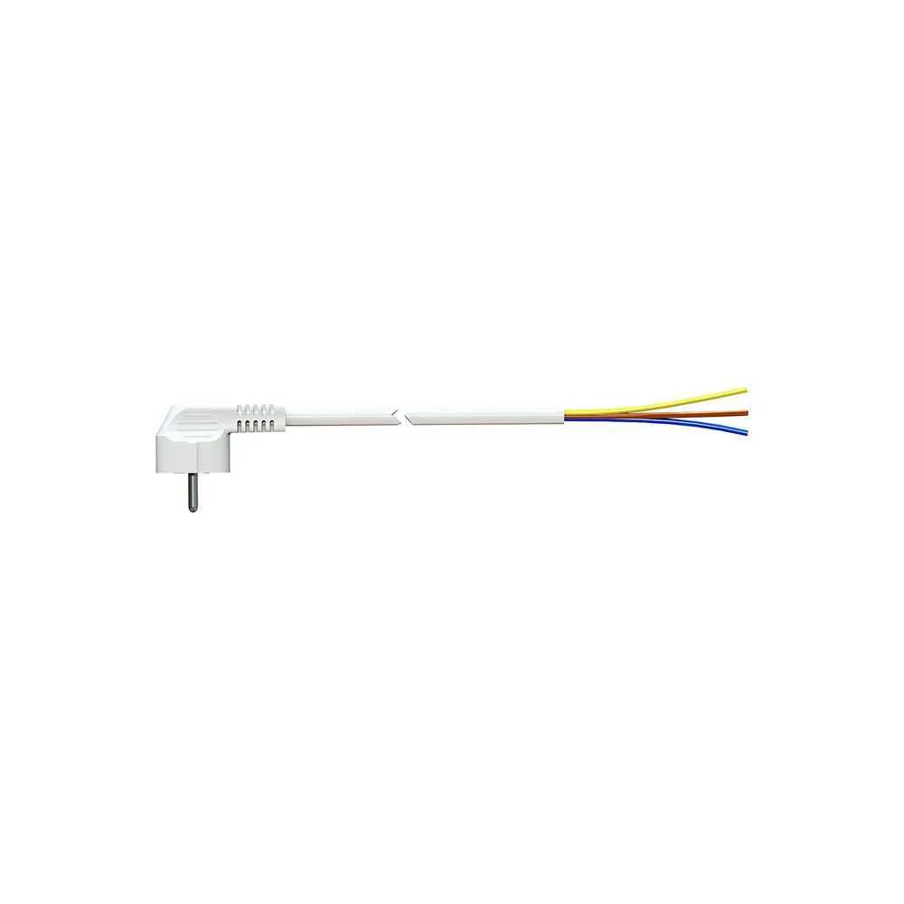 Cabo com Ficha Schuko 1,5m 3x1.5mm 4,8mm 16a 250v T/Tl Branco. Solera 7000/1,5