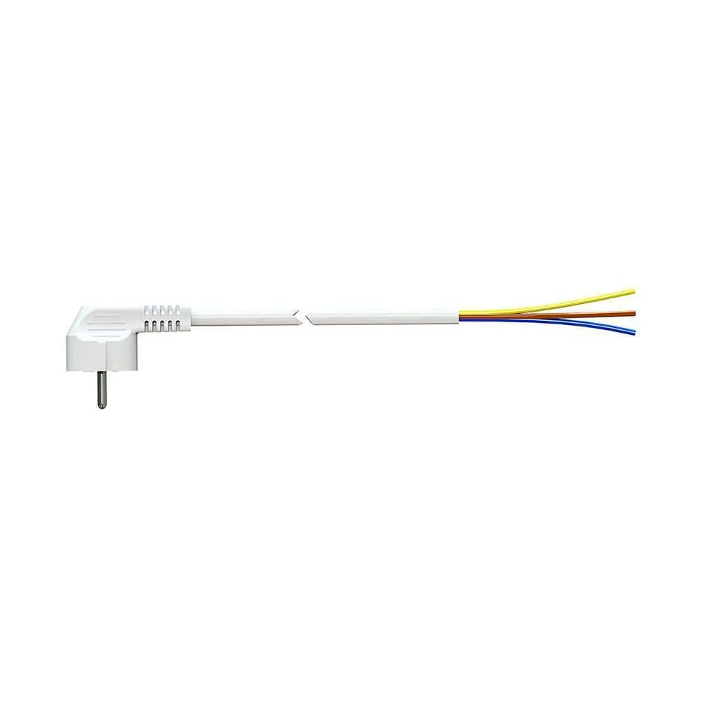 Cabo com Ficha Schuko 3m 3x1.5mm 4,8mm 16a 250v T/Tl Branco. Solera 7000/3