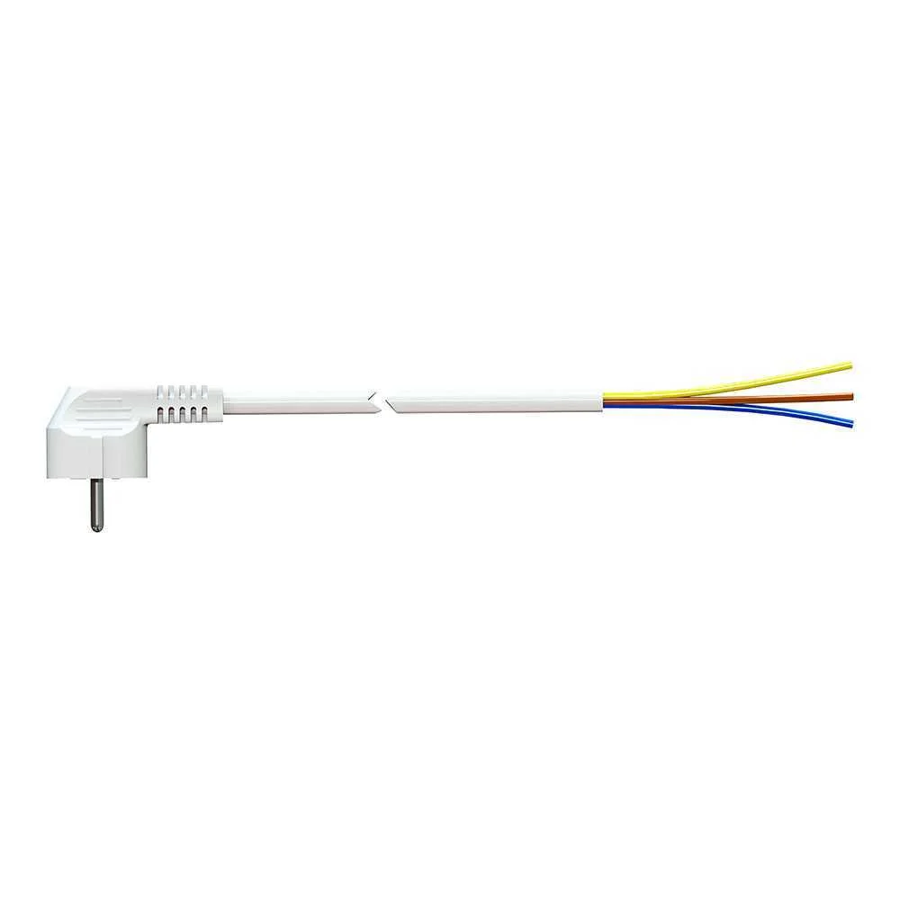 Cabo com Ficha Schuko 5m 3x1.5mm 4,8mm 16a 250v T/Tl Branco. Solera 7000/5
