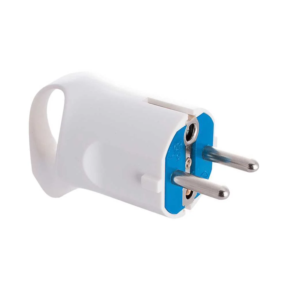 Ficha Schuko 4,8mm 16a 250v T/Tl Branca. com Anel para Facilitar a Extra&ccedil;&atilde;o. Solera 6566a