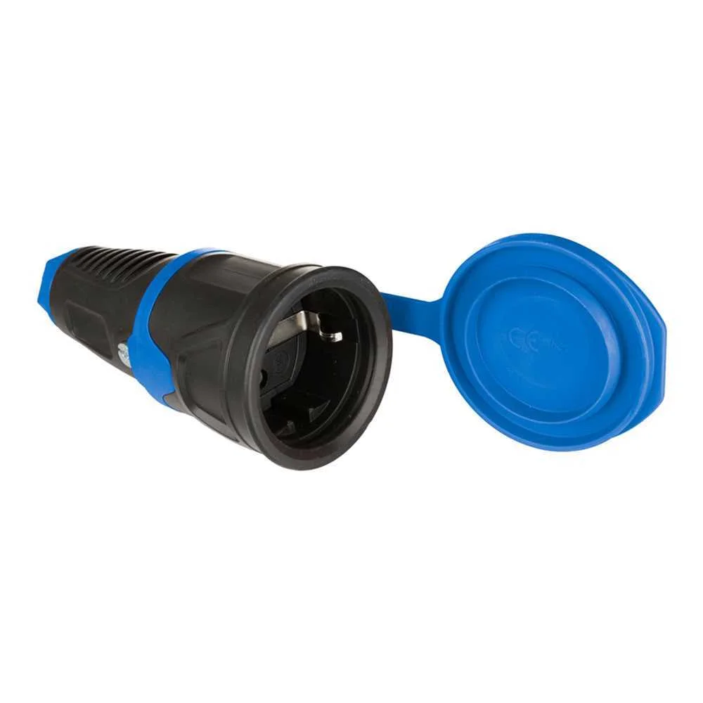 Tomada A&eacute;rea de Borracha com Tampa 16a 250v T/Tl Ip54 4,8mm Preto Solera 57
