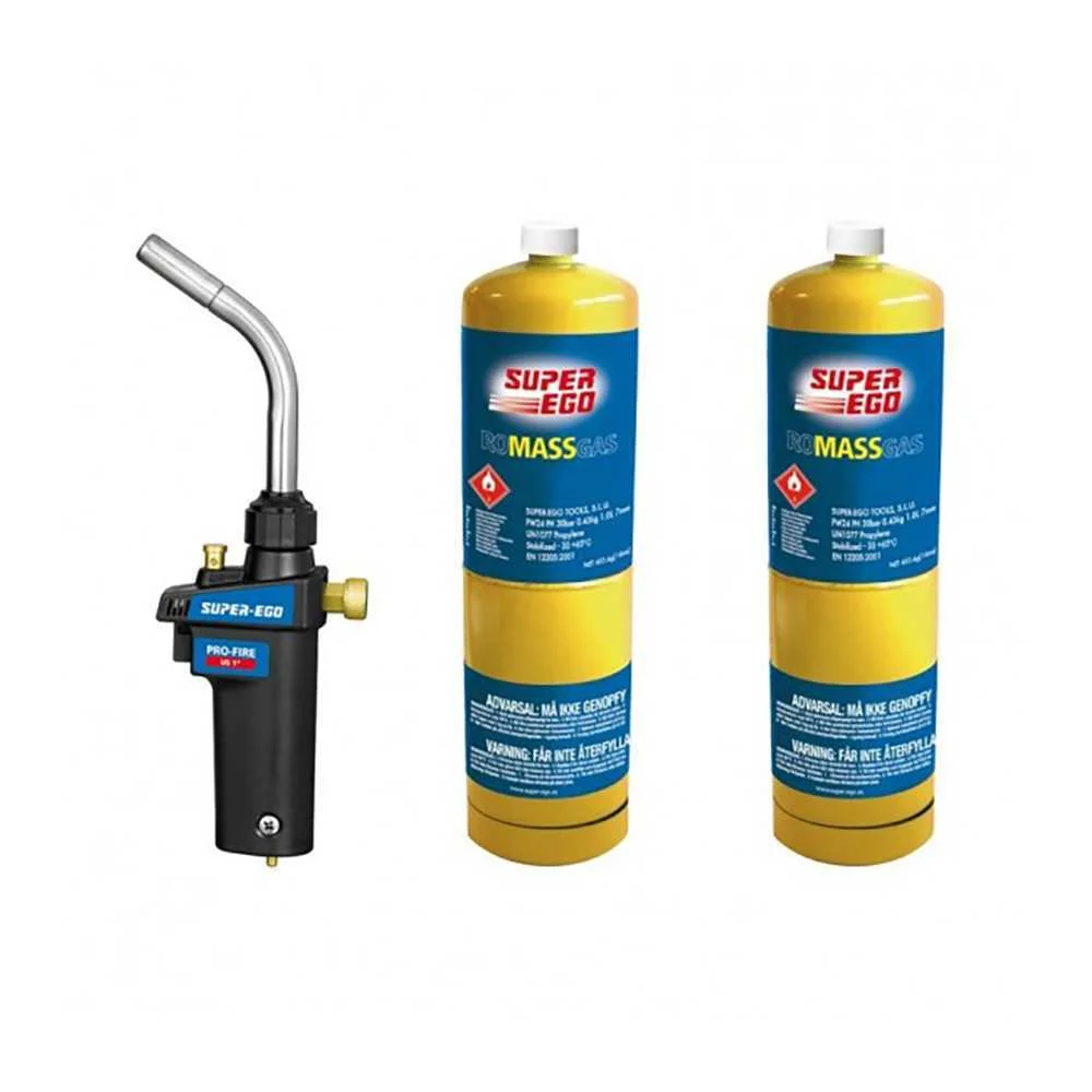 Kit Ma&ccedil;arico Pro-Fire + 2 Garrafas G&aacute;s Mapp 1" 15.