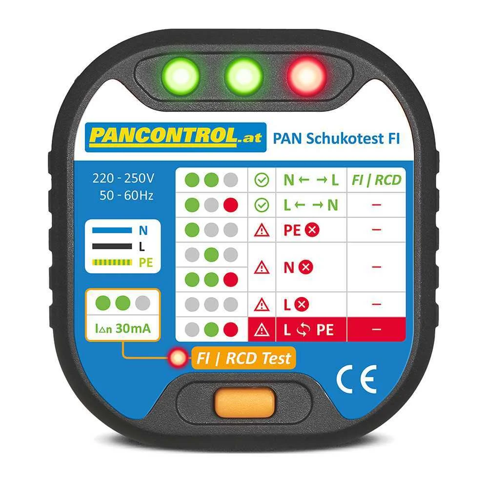 Tester de Tomadas Pan Schukotest Fi Pancontrol