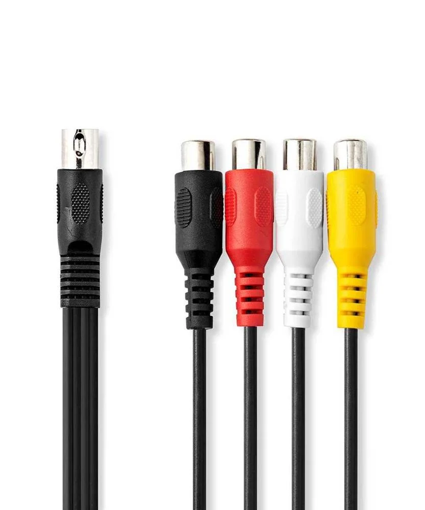 Cable de Audio Din  Din 5 Pines Macho  4x Rca Hem.