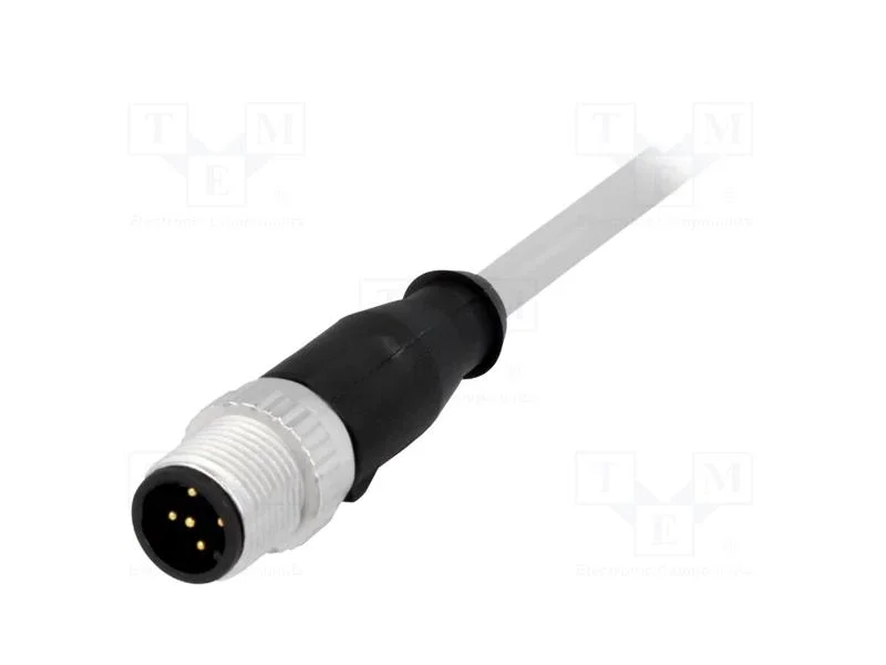 Ficha, M12, Pin: 5, Macho, C&oacute;digo A-Devicenet / Canopen, 0,5m, Fios