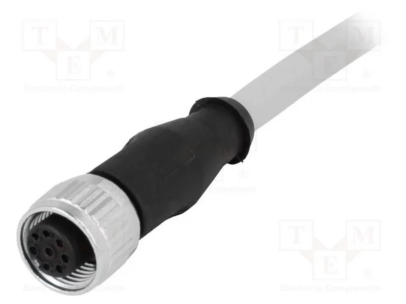 Ficha, M12, Pin: 8, F&ecirc;mea, C&oacute;digo A-Devicenet / Canopen, 10m, Fios