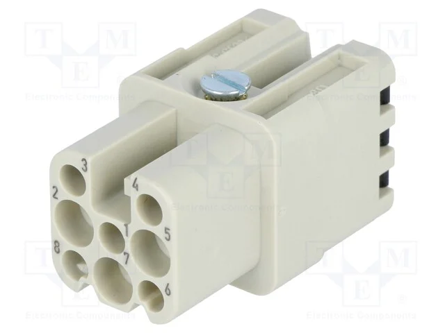 Conector: Hdc, Inserto de Contatos, F&ecirc;mea, Han D, Pin: 8, 10a, 50v
