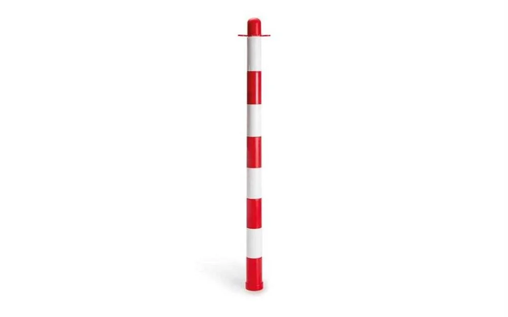 Poste de pl&aacute;stico vermelho/branco sem base