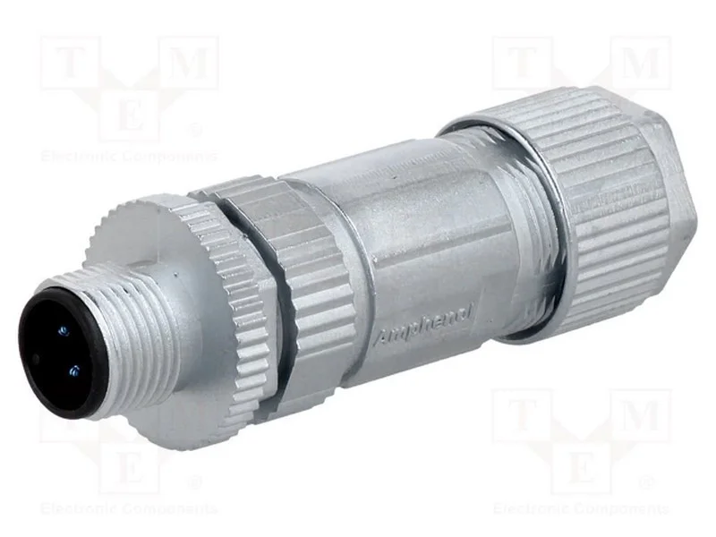 Ficha, M12, Pin: 4, Macho, C&oacute;digo A-Devicenet / Canopen, com Cabo