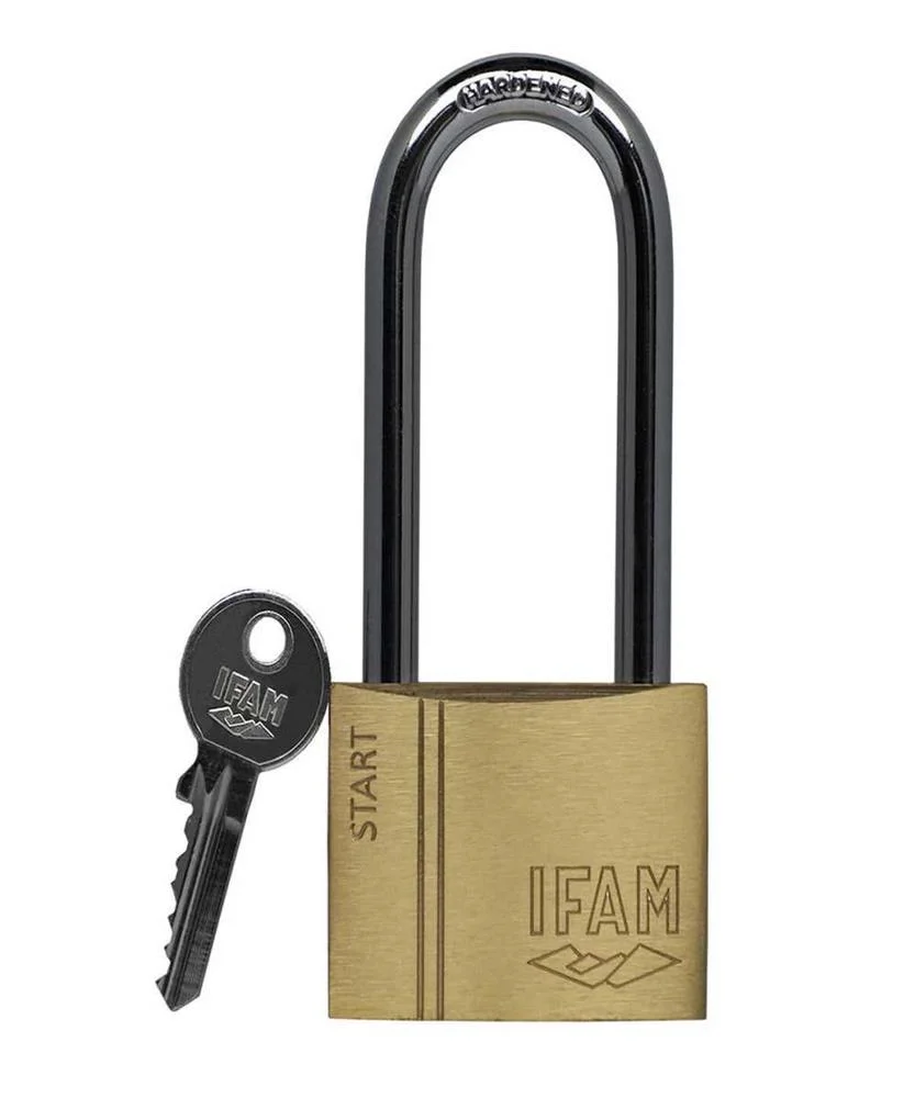 Cadeado com chave IFAM SR40AL Comprido Lat&atilde;o A&ccedil;o .