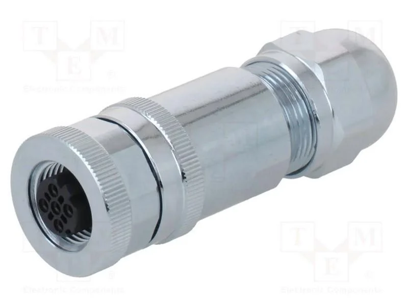 Ficha, M12, PIN: 4, f&ecirc;mea, c&oacute;digo D-Ethernet, com.