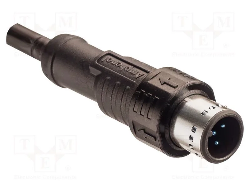 Ficha, M12, Pin: 4, Macho, C&oacute;digo D-Ethernet, Compr: 1m, Ip68, 250v