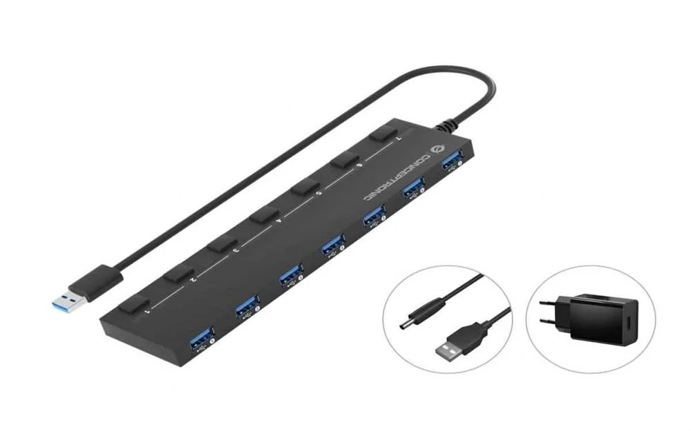Conceptronic Hubbies19bp Hub de Interface Usb 3.2.
