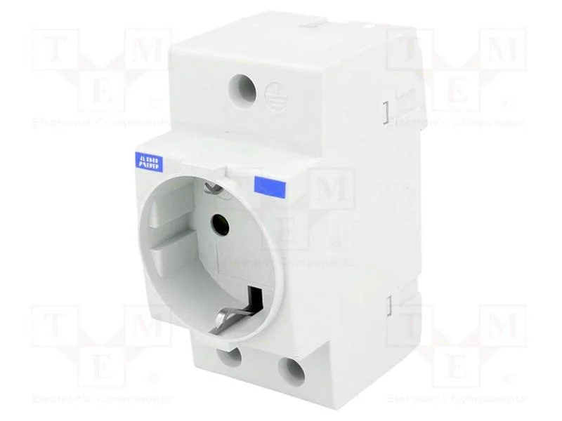 Tomada tipo F, 250VAC, 16A, para trilho DIN