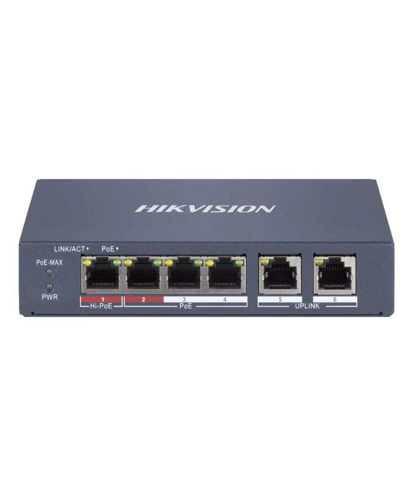Hikvision Ds-3e1106hp-Ei Switch de Rede Gerido Fa.