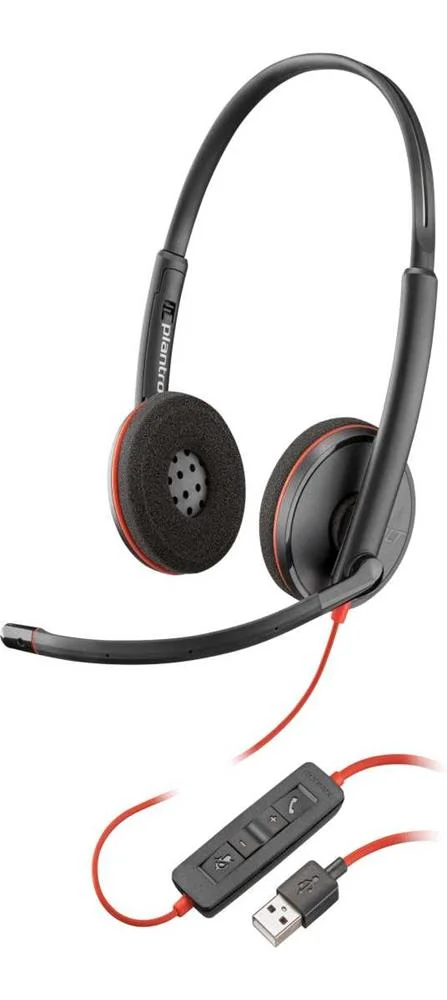 POLY BLACKWIRE C3220 AUSCULTADORES COM FIOS FITA .