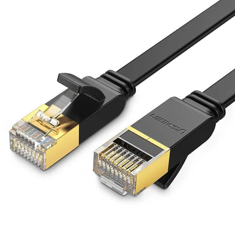 Ugreen Nw106 Ethernet Rj45 Ploch&yacute; S&iacute;tov&yacute; Kabel , Cat.7, Stp, 3m (Cern&yacute;)
