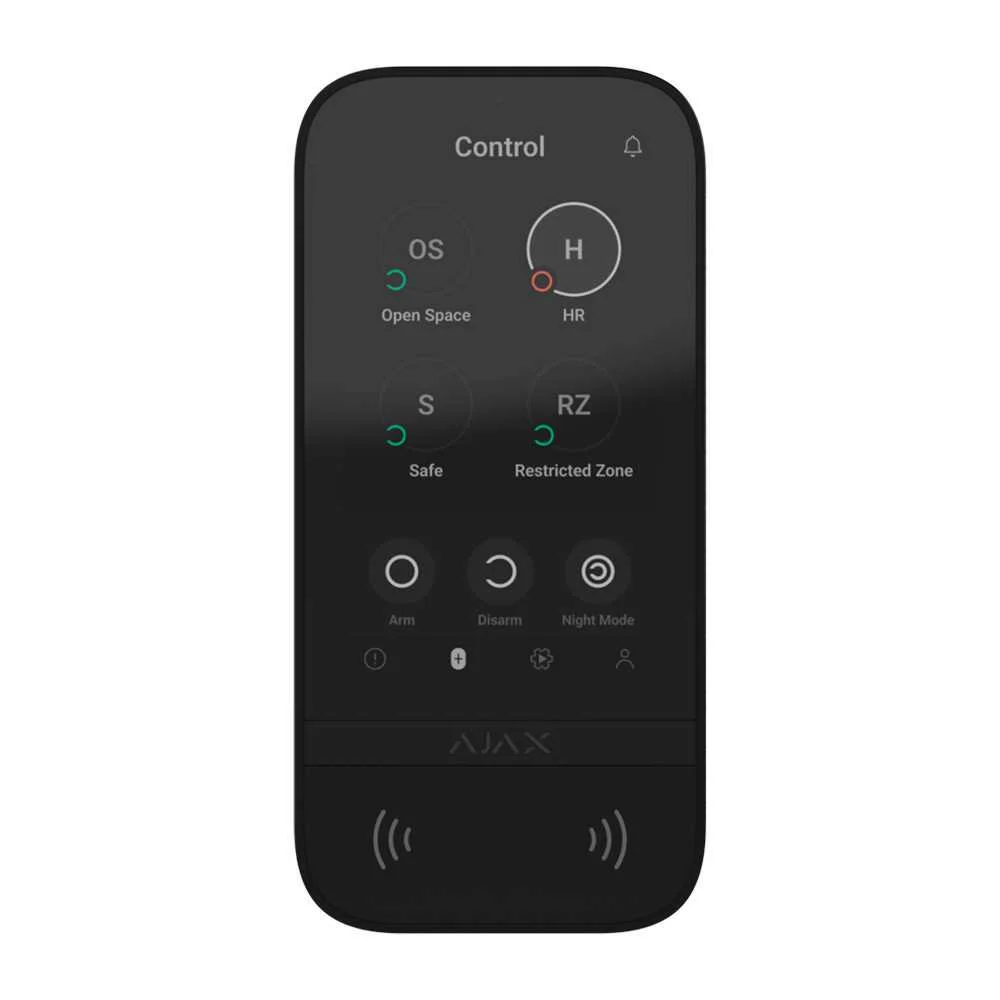 Teclado de Ecr&atilde; T&aacute;til Ips C/ Leitor Rfid Preto - Ajax