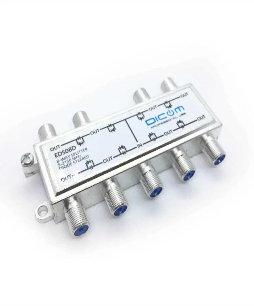 Repartidor Sat&eacute;lite 8 Vias com Prote&ccedil;&atilde;o de Diodo Dicom