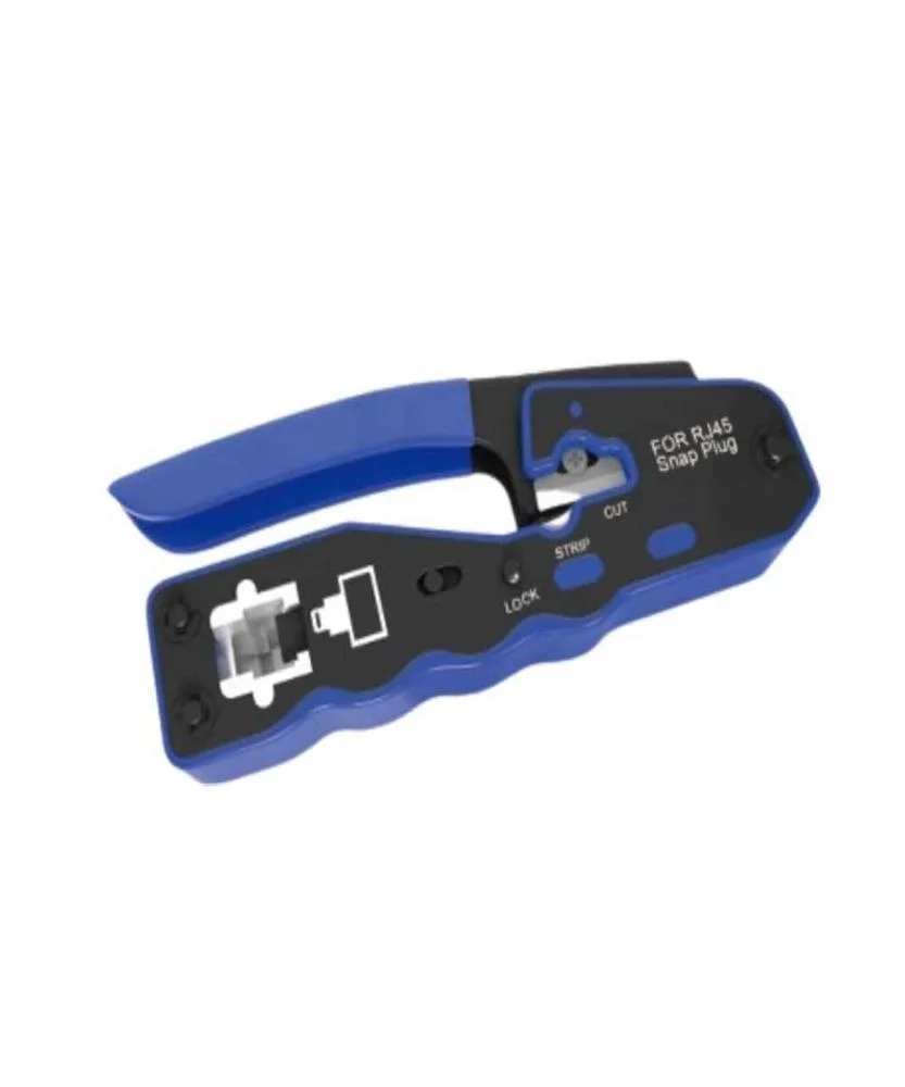 Alicate compress&atilde;o passante p/ RJ45 / RJ11 / RJ12.
