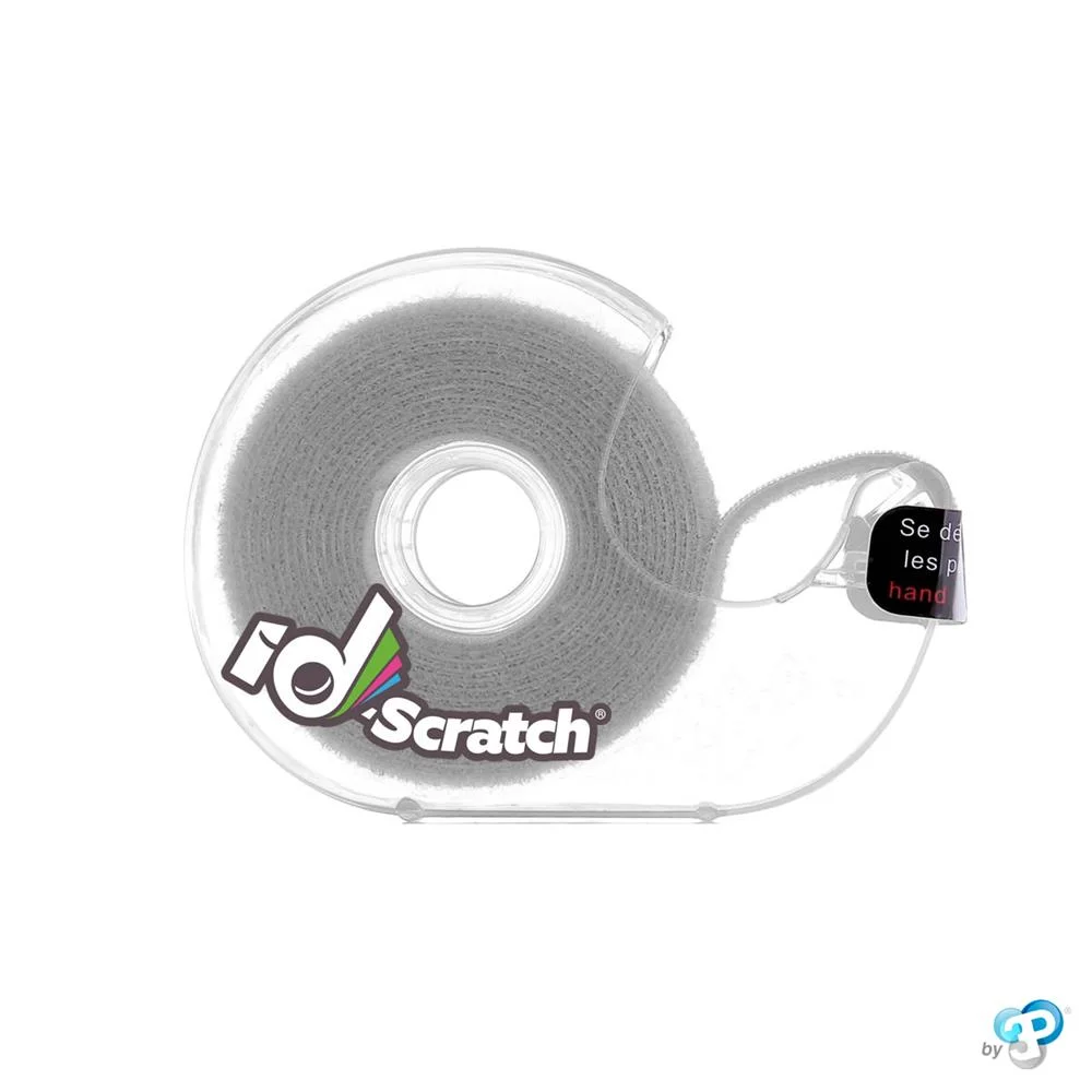 Fita de velcro - bobina 2m x 2cm - cor cinzenta