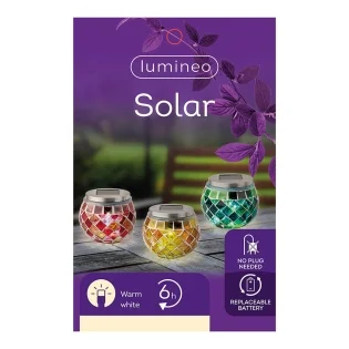 Candeeiro Solar Design Mosaico 9cm Cores Sortidas