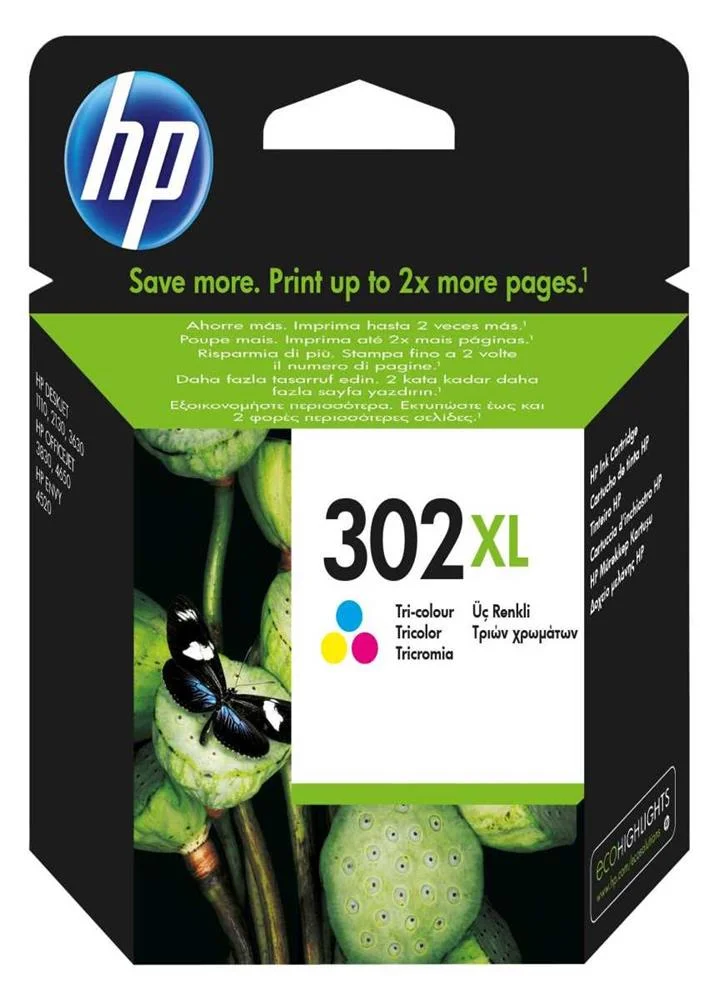 Cartucho Compat&iacute;vel Hp 302xl Amarelo Ciano Magenta Tricolor 