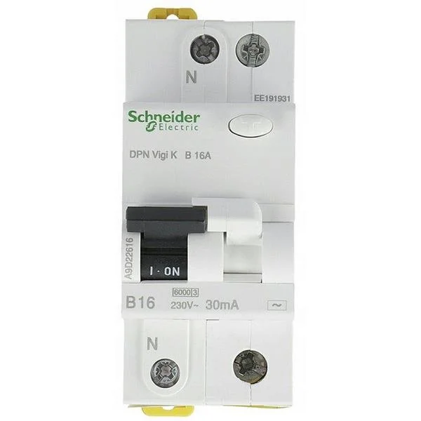 Schneider Electric Combination Circuit Breaker K60 Dpnvigik-B16-30-Ac B 16a 1n-Pole 30 Ma Type Ac  a