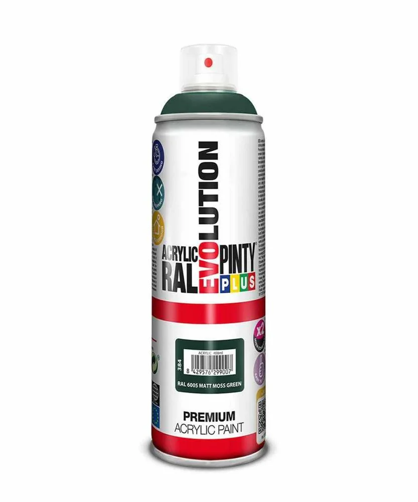 Tinta em Spray Pintyplus Evolution Ral 6005 Moss Green 400 Ml Mate 