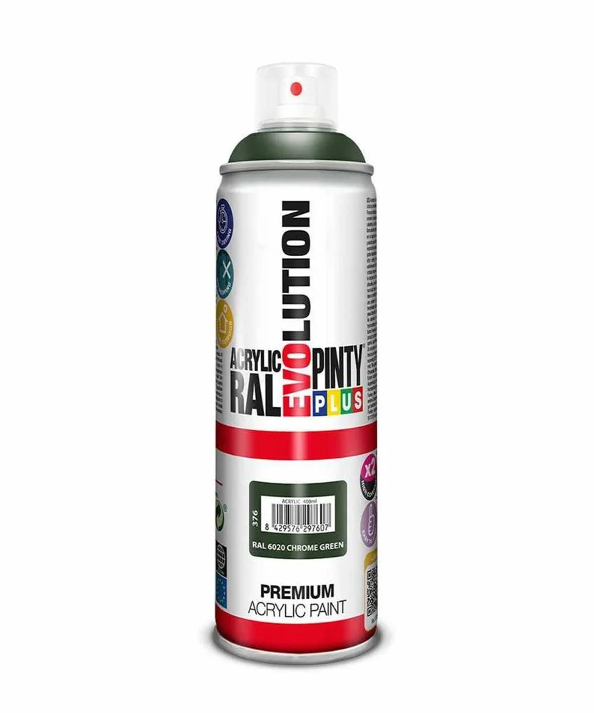 Tinta em spray Pintyplus Evolution RAL 6020 Verde.