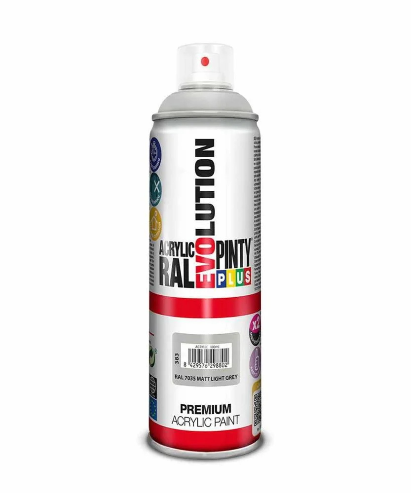 Tinta em Spray Pintyplus Evolution Ral 7035 Cinzento Claro 400 Ml Mate 